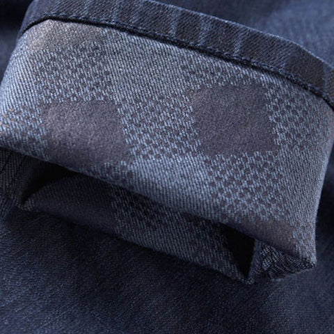 Plaid Turn-Up Jeans